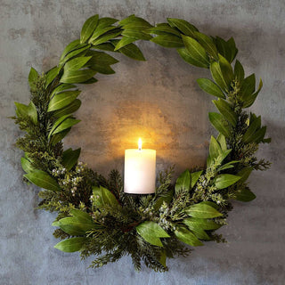 Park Hill CollectionBayleaf and Juniper Wreath with Candle PlateXPW20476Origins of Home