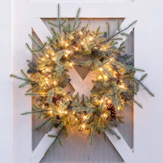 Park Hill CollectionBlue Spruce Wreath with LED Lights, Extra - LargeXPW81011Origins of Home