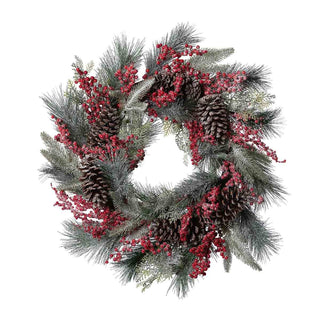 Park Hill CollectionFrosted Mixed Evergreen, Pine Cone and Berry WreathXPW30074Origins of Home