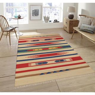 PasargadPasargad Home Anatolian Collection Flat Weave Cotton Area Rug - 5' 0" X 8' 0" , Beige/MultiPBB - 04 5X8Aloha Habitat