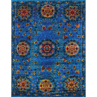 PasargadPasargad Home Azerbaijan Collection Hand - Knotted Sari Silk Area Rug - 5' 5" X 8' 1", BluePSLK - 24 5X8Aloha Habitat