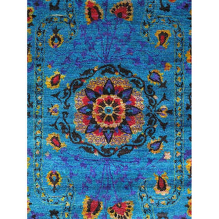 PasargadPasargad Home Azerbaijan Collection Hand - Knotted Sari Silk Area Rug - 5' 5" X 8' 1", BluePSLK - 24 5X8Aloha Habitat