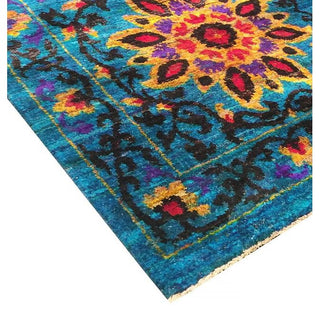 PasargadPasargad Home Azerbaijan Collection Hand - Knotted Sari Silk Area Rug - 5' 5" X 8' 1", BluePSLK - 24 5X8Aloha Habitat