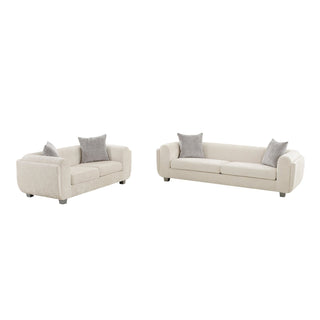 PasargadPasargad Home Bergamo Upholstered Loveseat with 2 Thrwo Pillows, IvoryPZW - 20044 - 2Aloha Habitat