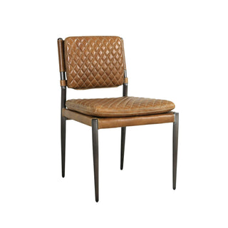 PasargadPasargad Home Capri Brown Top Grain Leather Accent Chair with Metal legsCHAIR - 0115 - 1Aloha Habitat