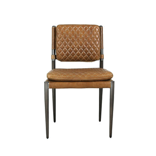 PasargadPasargad Home Capri Brown Top Grain Leather Accent Chair with Metal legsCHAIR - 0115 - 1Aloha Habitat