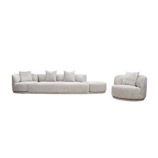 PasargadPasargad Home Cielo Sofa Set with Swivel Chairs and Ottoman, BeigePDY - 22091Aloha Habitat