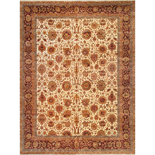 PasargadPasargad Home Crown Jewel Agra Collection Hand - Knotted Lamb's Wool Area Rug - 12' 2" X 16' 4", Beige/RedPH - 257 12X16Aloha Habitat