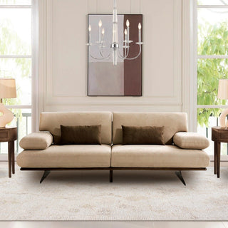 PasargadPasargad Home Delano Beige Faux Suede Sofa with Sliding Backrest and ArmrestPSLM - 010Aloha Habitat