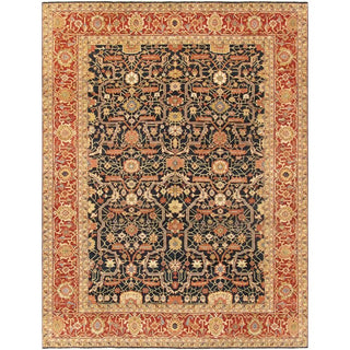 PasargadPasargad Home Denver Hand - Knotted Navy Lamb's Wool Area Rug - 9' 1" X 12' 2"PS - 36N 9X12Aloha Habitat