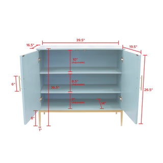 PasargadPasargad Home Edgar & Gold Metal Frame Cabinet, AquaPPH - D1Aloha Habitat