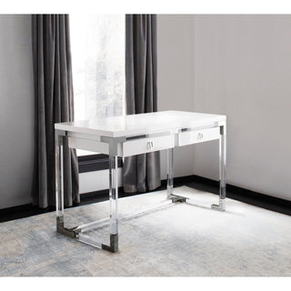 PasargadPasargad Home Firenze Lacquer & Lucite Desk, WhiteRE - 3535Aloha Habitat