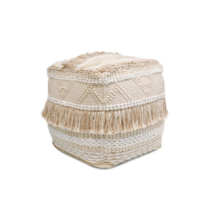 PasargadPasargad Home Grandcanyon Cotton Braided with Tassel Pouf, BeigePPF - 261 - 1Aloha Habitat