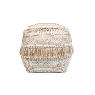 PasargadPasargad Home Grandcanyon Cotton Braided with Tassel Pouf, BeigePPF - 261 - 1Aloha Habitat