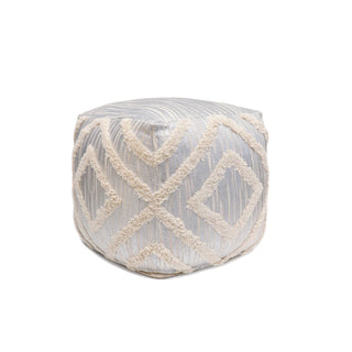 PasargadPasargad Home Grandcanyon Cotton Shaggy Pouf, IvoryPPF - 064 - 1SILAloha Habitat