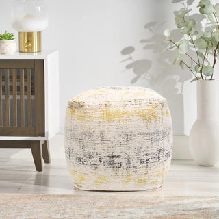 PasargadPasargad Home Grandcanyon Jacquard Woven Cotton Poufs, Ivory/GoldPPF - 283 - 1Aloha Habitat