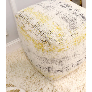 PasargadPasargad Home Grandcanyon Jacquard Woven Cotton Poufs, Ivory/GoldPPF - 283 - 1Aloha Habitat