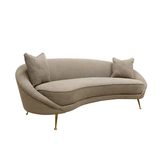 PasargadPasargad Home Luna Collection Curved Sofa, 2 Pillows Included, MochaSOFA - DS0440MAloha Habitat