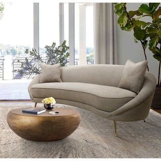 PasargadPasargad Home Luna Collection Curved Sofa, 2 Pillows Included, MochaSOFA - DS0440MAloha Habitat