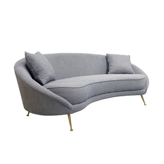 PasargadPasargad Home Luna Collection Textured Fabric Curved Sofa, GreySOFA - DS0440GAloha Habitat