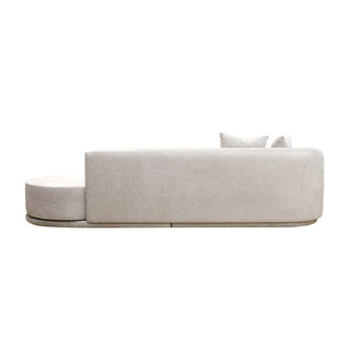 PasargadPasargad Home Noho Cielo Design Sofa with Swivel Base Ottoman & 2 Pillows, BeigePDY - 22093Aloha Habitat