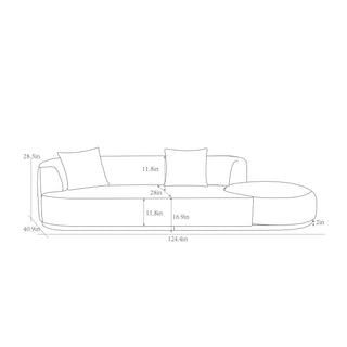 PasargadPasargad Home Noho Cielo Design Sofa with Swivel Base Ottoman & 2 Pillows, BeigePDY - 22093Aloha Habitat