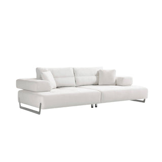 PasargadPasargad Home Ravenna Faux Suede Sofa with Sliding Back & Armrests, WhitePSLM - 012 - 3Aloha Habitat