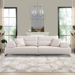 PasargadPasargad Home Ravenna Faux Suede Sofa with Sliding Back & Armrests, WhitePSLM - 012 - 3Aloha Habitat