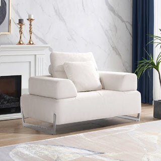 PasargadPasargad Home Ravenna White Faux Suede Accent Chair with Sliding Backrest & ArmrestPSLM - 012 - 1Aloha Habitat