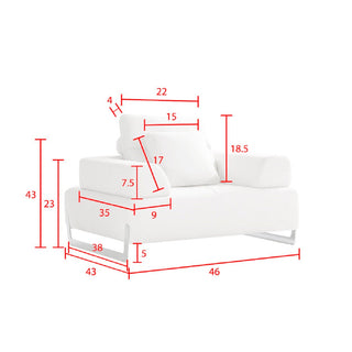 PasargadPasargad Home Ravenna White Faux Suede Accent Chair with Sliding Backrest & ArmrestPSLM - 012 - 1Aloha Habitat