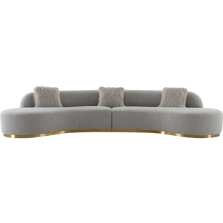 PasargadPasargad Home Simona Upholstered Sofa with 3 Pillows, Width 150.4" GreyPZW - 943GAloha Habitat