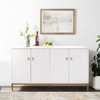 PasargadPasargad Home Victoria Ivory Sideboard, 4 Doors, 2 Drawer with Bronze Metal FramePPH - M4Aloha Habitat