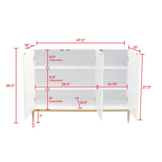 PasargadPasargad Home Victoria Sideboard with 3 Doors, IvoryPPH - M3Aloha Habitat