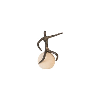 Phillips CollectionAbstract Figure on Bleached Wood Base, Bronze Finish, Extended Straight ArmTH96037Aloha Habitat