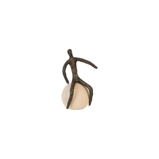 Phillips CollectionAbstract Figure on Bleached Wood Base, Bronze Finish, Left Arm DownTH96038Aloha Habitat