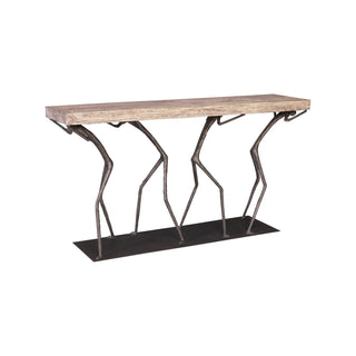 Phillips CollectionAtlas Console Table, Chamcha Wood, Gray Stone Finish, MetalTH101826Aloha Habitat