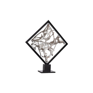 Phillips CollectionCast Revolving Diamond Sculpture, Silver LeafPH115007Aloha Habitat