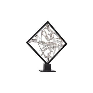 Phillips CollectionCast Revolving Diamond Sculpture, Silver LeafPH115007Aloha Habitat