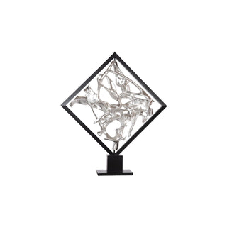 Phillips CollectionCast Revolving Diamond Sculpture, Silver LeafPH115007Aloha Habitat