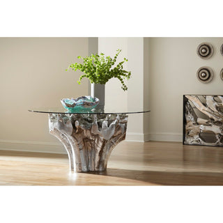 Phillips CollectionCast Root Small Silver Dining Table Base, With GlassPH104330Aloha Habitat