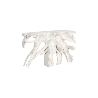 Phillips CollectionCast Teak Root Console, White StonePH116154Aloha Habitat