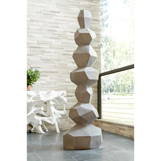 Phillips CollectionFaceted Rock Column Sculpture, GrayPH100225Aloha Habitat