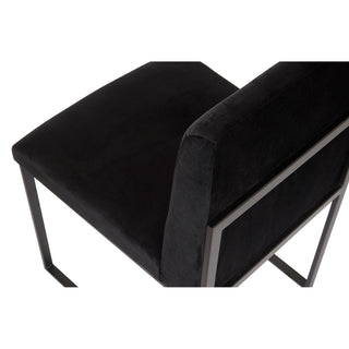 Phillips CollectionFrozen Dining Chair, Black Velvet Fabric, Matte Black Metal FramePH99960Aloha Habitat