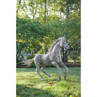 Phillips CollectionHorse Pipe Sculpture, Galloping, Stainless SteelID96060Aloha Habitat