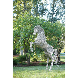 Phillips CollectionHorse Pipe Sculpture, Rearing, Stainless SteelID96059Aloha Habitat