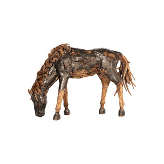 Phillips CollectionMustang Horse Armored Sculpture, Grazing, Natural Bronze FinishID116543Aloha Habitat