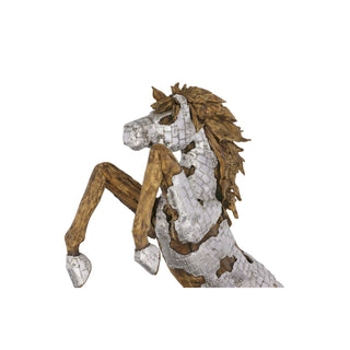 Phillips CollectionMustang Horse Armored Sculpture, Rearing, Wood BaseID113406Aloha Habitat