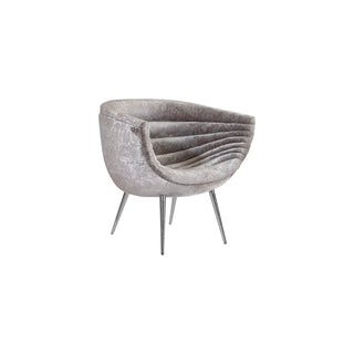 Phillips CollectionNouveau Club Chair, Gray Crushed Velvet Fabric, Stainless Steel LegsPH99963Aloha Habitat