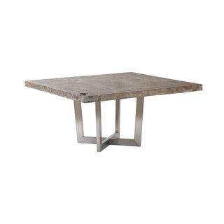 Phillips CollectionOrigins Dining Table, Gray Stone, Square, Brushed Stainless Steel BaseTH103802Aloha Habitat