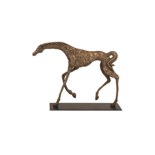 Phillips CollectionPrancing Horse Sculpture on Black Metal Base, Resin, Bronze FinishPH94512Aloha Habitat